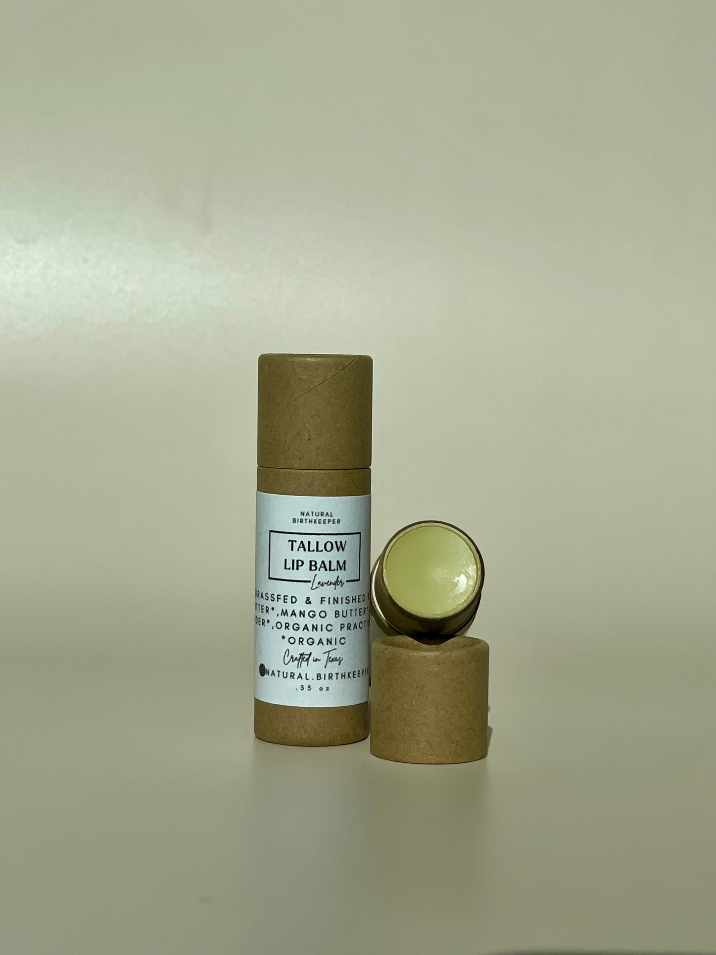 Herbal infused tallow lip balm