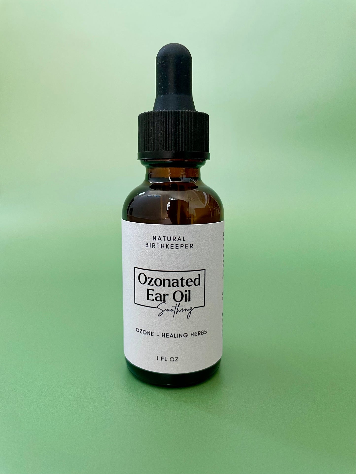Ozonated organic garlic mullein earache oil