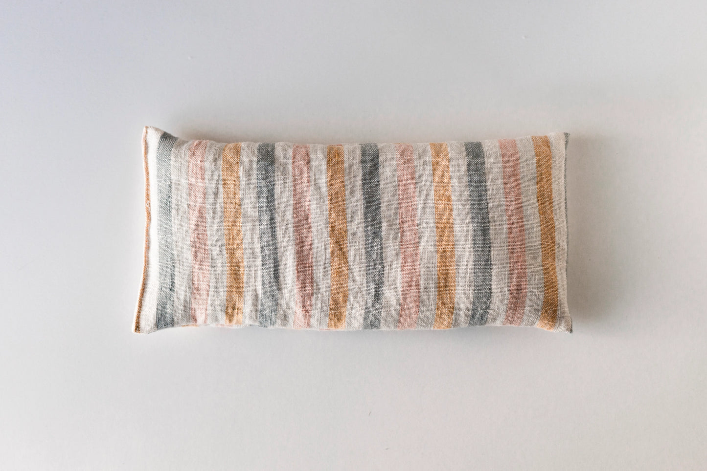 multi striped eye pillow from linen & organic flax perfect for headaches and more as well