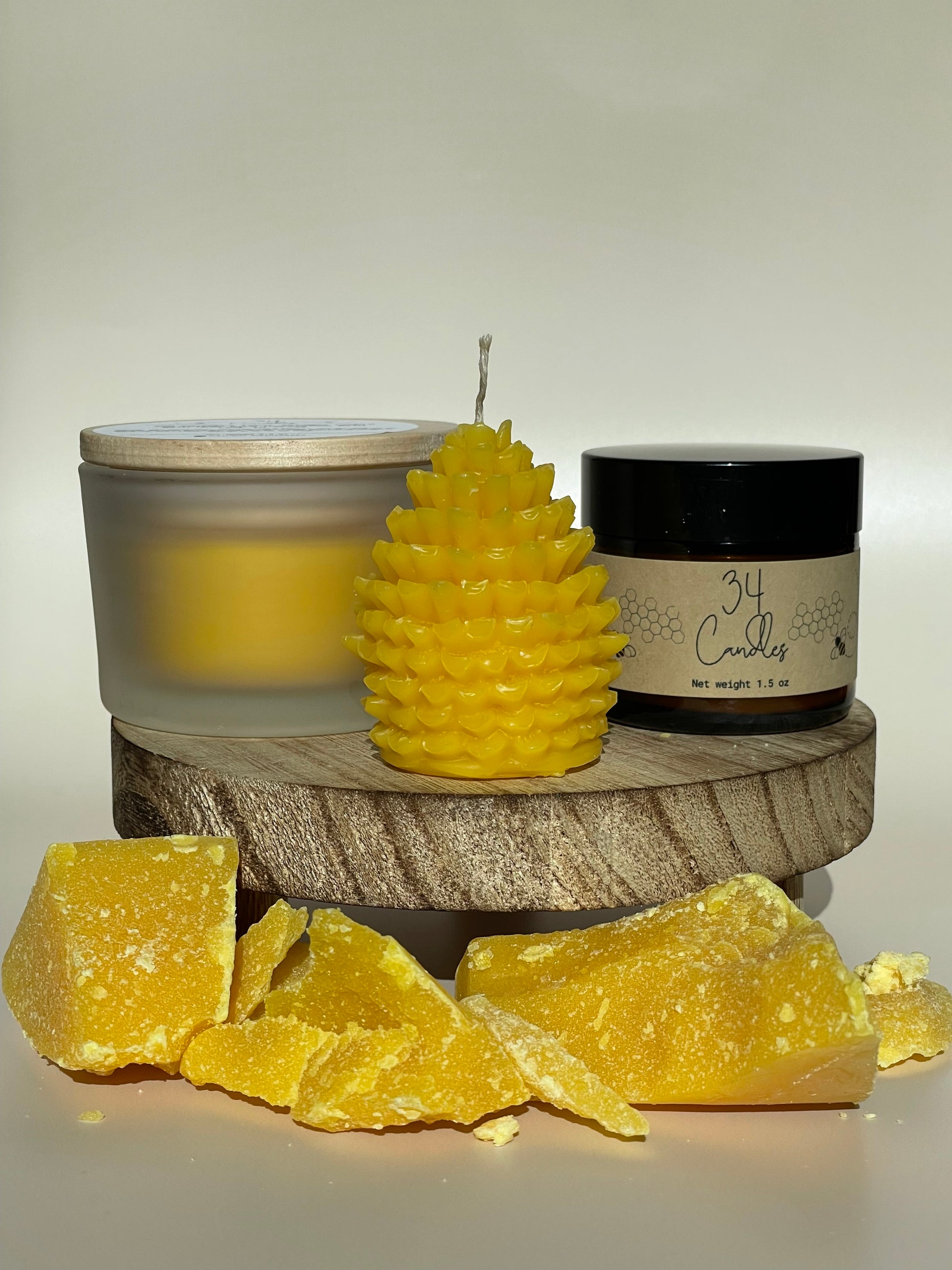 Pure Beeswax candles with hemp wick