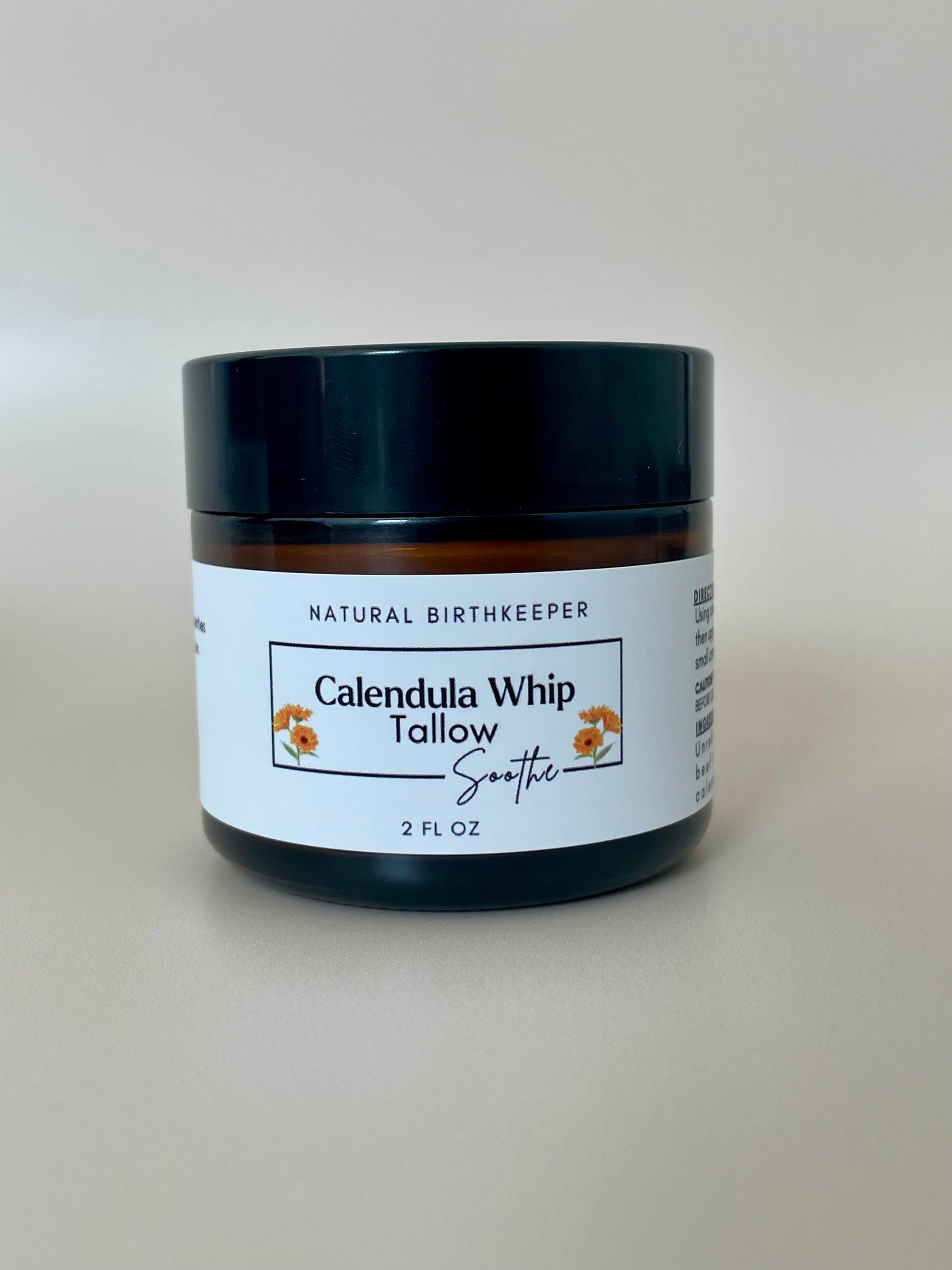 Organic calendula infused grassfed and finished tallow whip