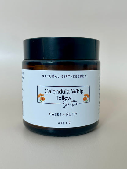 Organic calendula infused grassfed and finished tallow whip