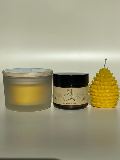 Pure Beeswax candles with hemp wick