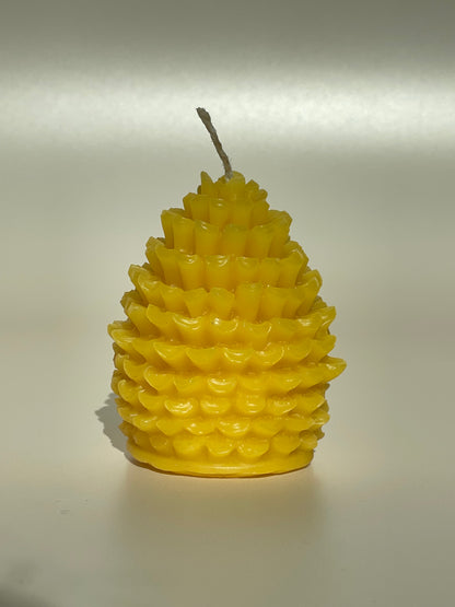 Pure Beeswax candles with hemp wick pinecone